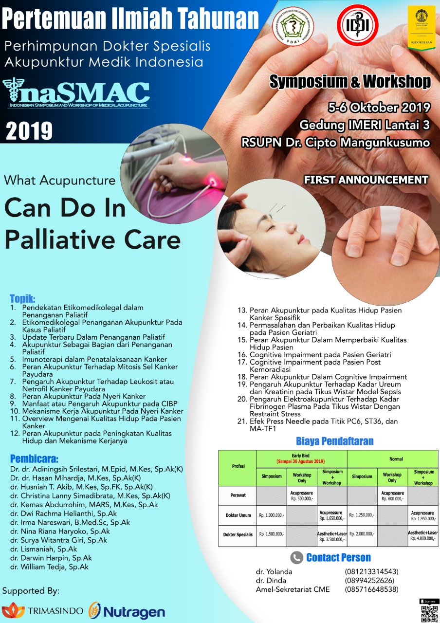 PIT PDAI - INASMAC 2019 - Perhimpunan Dokter Spesialis Akupunktur Medik Indonesia